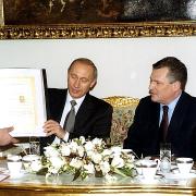 Spotkanie Prezydenta RP Aleksandra Kwaśniewskiego z Prezydentem Federacji Rosyjskiej Władimirem Putinem.