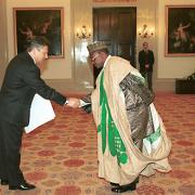 Ceremonia składania listów uwierzytelniających. Prezydent RP Aleksander Kwaśniewski przyjął listy uwierzytelniające od Ambasadora Republiki Nigerii Alhaji Zubairu Dada.