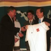 Spotkanie Prezydenta RP Aleksandra Kwaśniewskiego z Prezydentem Republiki Korei Kim Dae-jungiem.