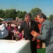 Udział Prezydenta RP Aleksandra Kwaśniewskiego w uroczystości wmurowania kamienia węgielnego pod Świątynię Bożej Opatrzności