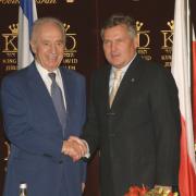 Wizyta Prezydenta RP w Państwie Izrael. Spotkanie Prezydenta RP z Przewodniczącym Opozycji Parlamentarnej, Przewodniczącym Partii Pracy Szymonem Peresem.