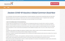 COVID-19 Vaccine Global Common Good: Appeal from 100 Influential Global Leaders.