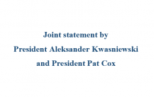 Joint statement by Aleksander Kwasniewski and Pat Cox