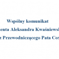 Wspólny komunikat  Prezydenta Aleksandra Kwaśniewskiego  oraz Przewodniczącego Pata Coxa